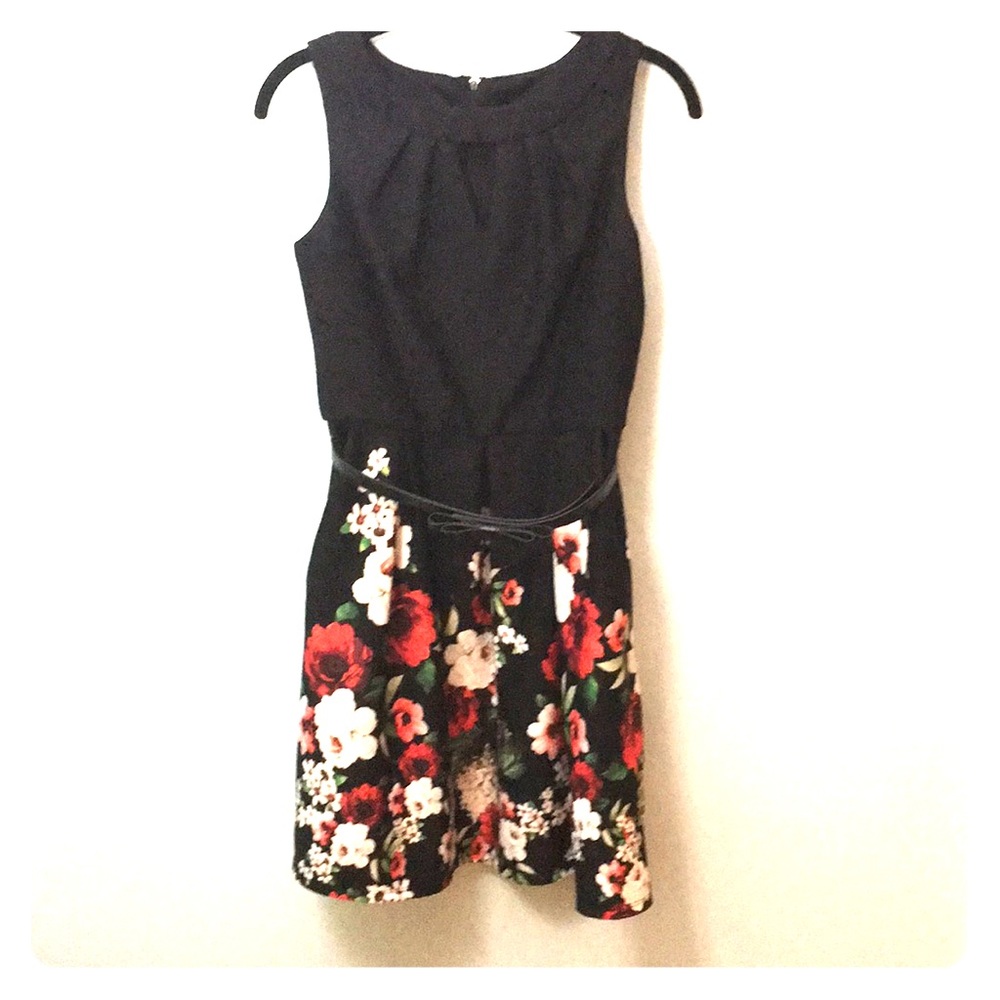 Black & floral dress